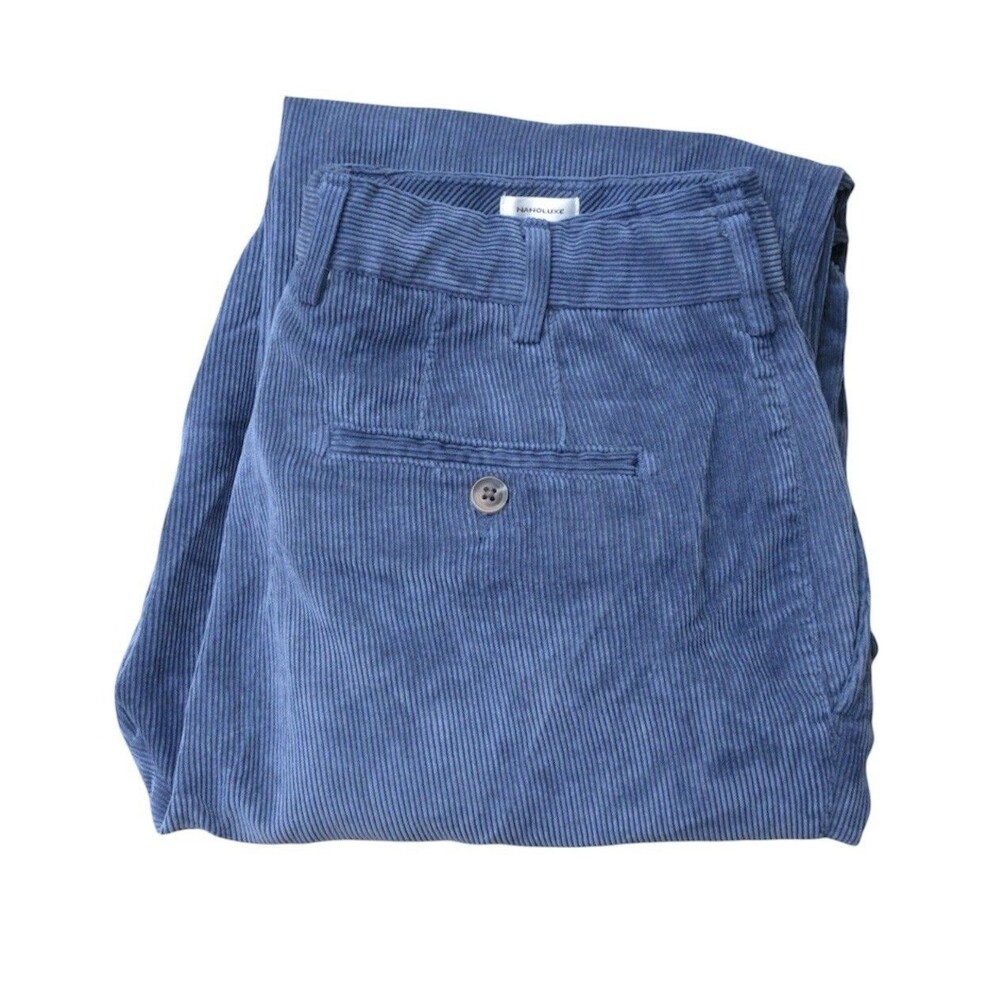 Peter Millar Crown Nanoluxe Wrinkle-Free Corduroy Pants Blue Menโs 34